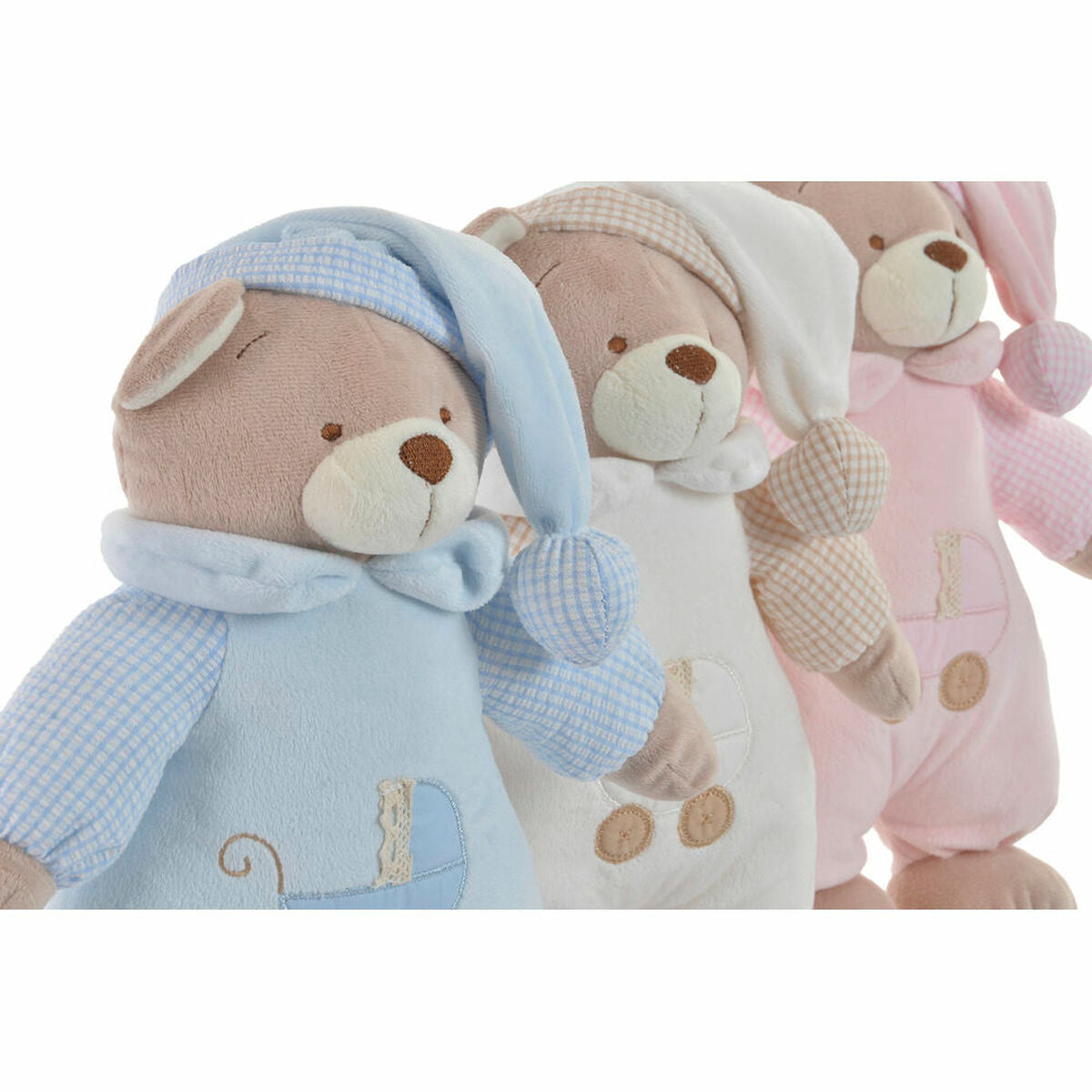 Teddy Bear DKD Home Decor Beige Pink Sky blue Light Pink Metal Musical
